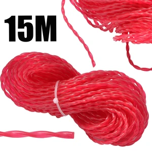 Резьбовая нейлоновая полоска 15 м x 3 мм, шнур, проволока, леска для стрижки травы, садовый резак травы, триммер, сменная часть
