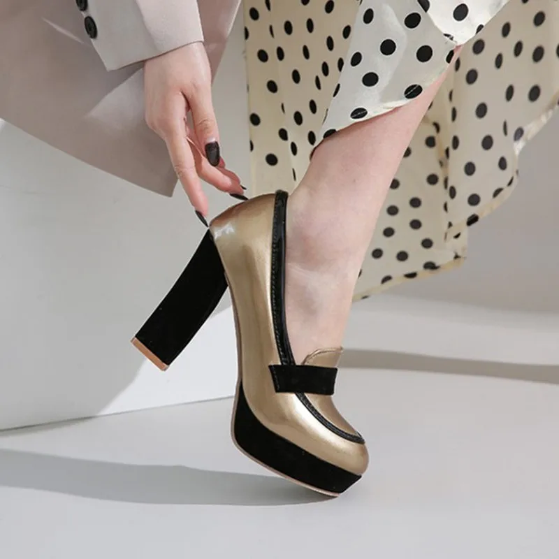Женские туфли лодочки на платформе и высоком каблуке женская обувь из