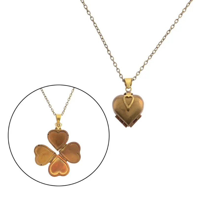 Антикварное ожерелье Lucky с четырьмя фотографиями клевера | Украшения и