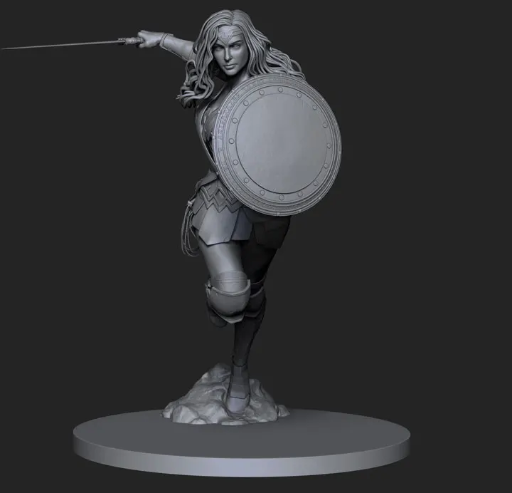 

1/24 75mm 1/18 100mm Resin Model Kits Wonder Gril Warrior Female Soldier Figure Unpainted No Color RW-081