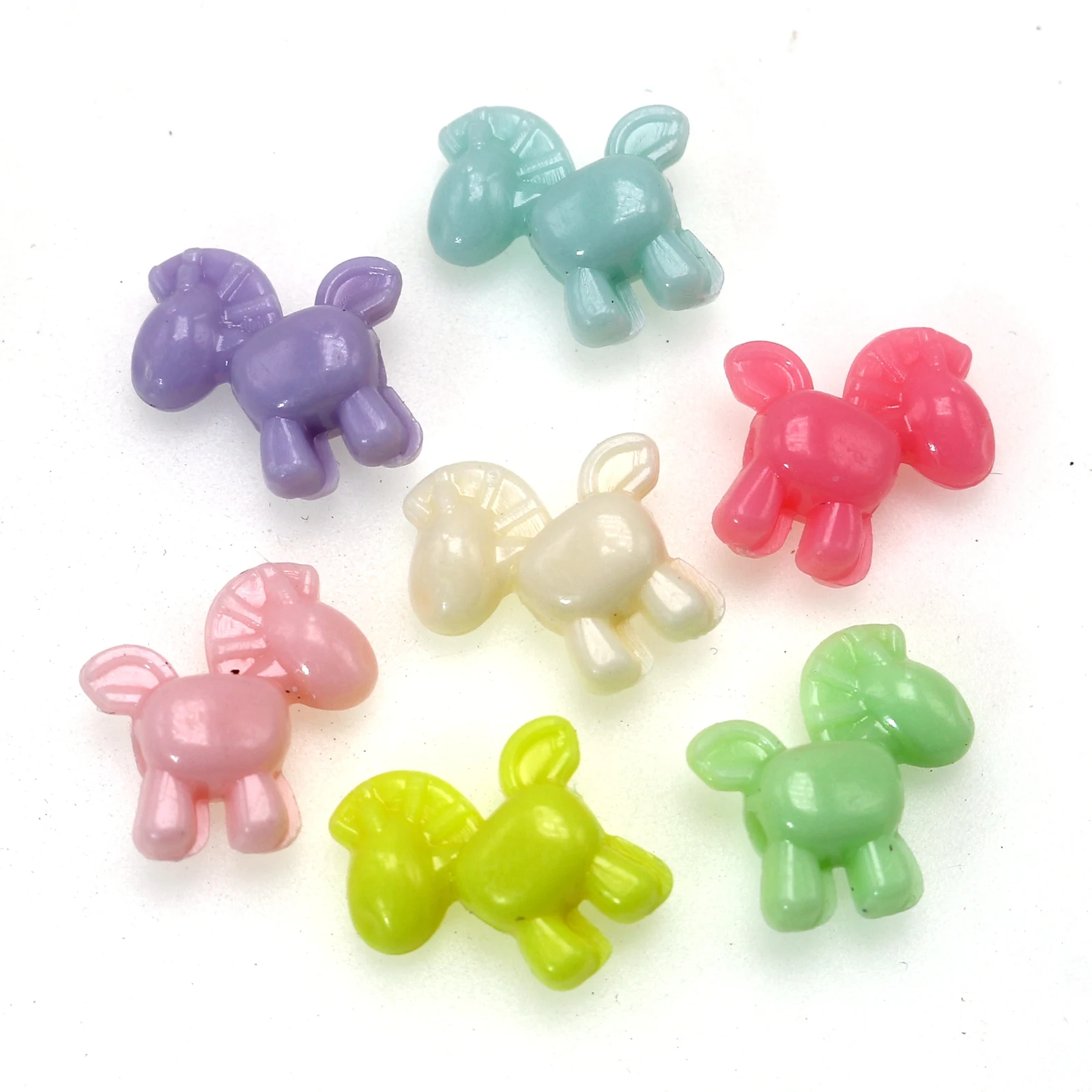 

100 Смешанная Пастель Цвет акрил Cute бусины в виде лошадей 16X15mm