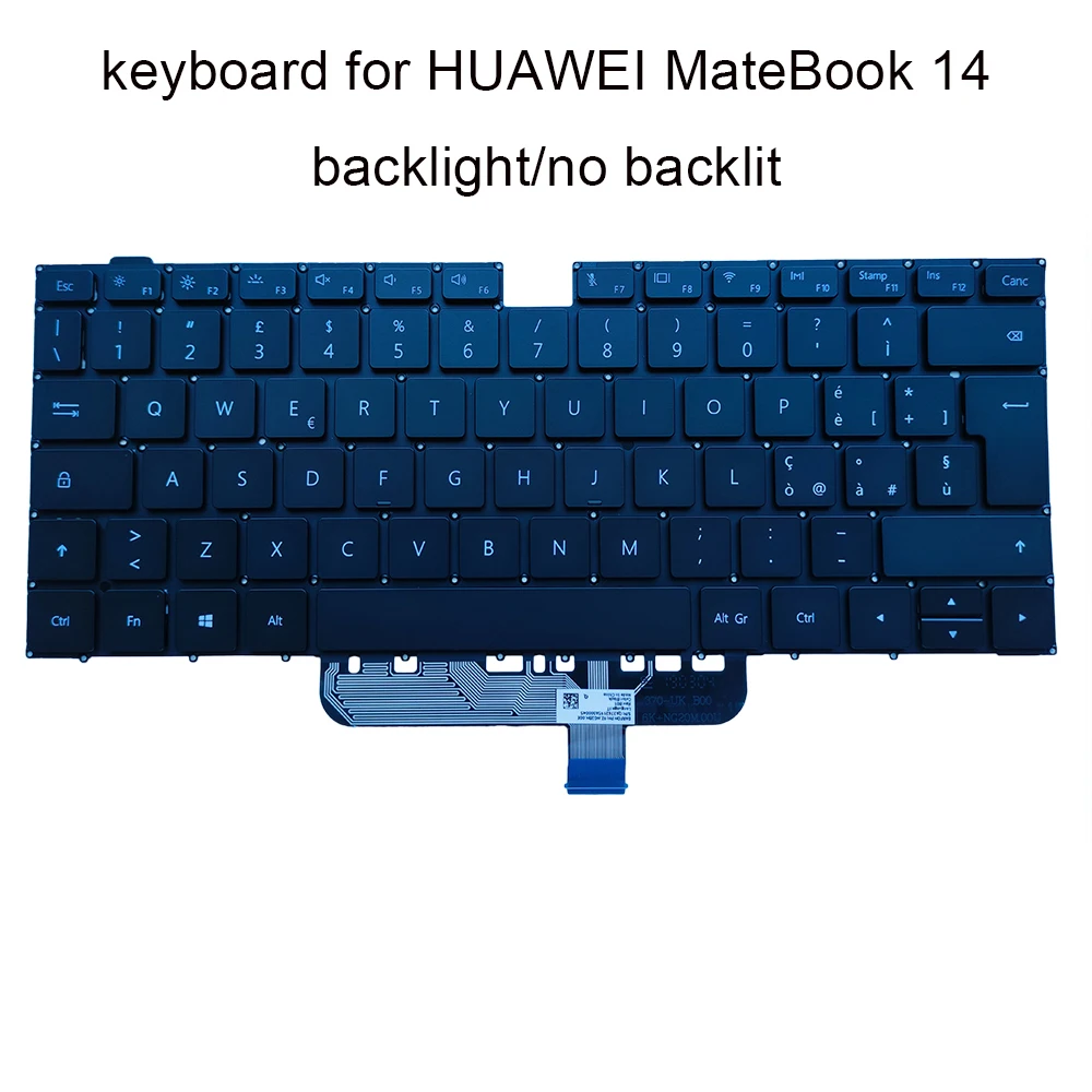 Итальянская клавиатура с подсветкой для ноутбука Huawei MateBook D 14 KLW-W19 W29 D14 NBL-WAQ9L NBB-WAP9R Boh-WAQ9R IT клавиатуры 9z.ng2bn. 00e