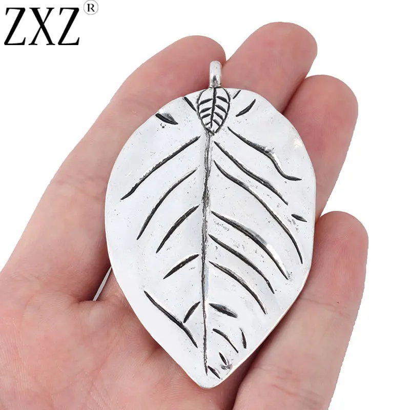 ZXZ 5 шт тибетские серебряные подвески с большим листом для ювелирных изделий