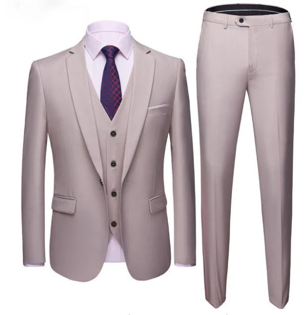 Комплект джентльмена из 3 предметов на заказ Модный повседневный костюм деловые
