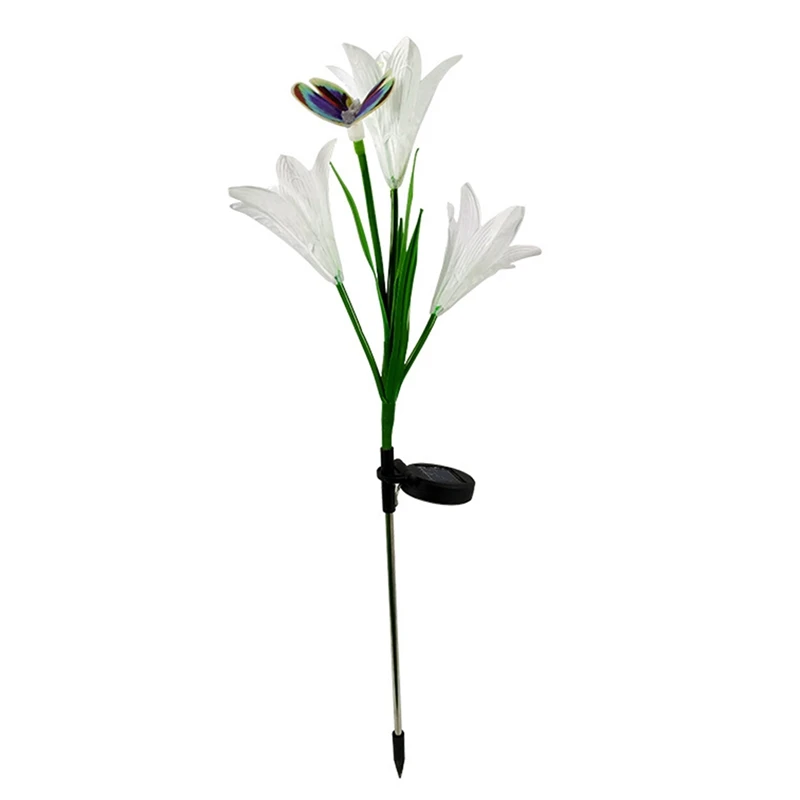 

4PCS Outdoor Solar Garden Flower Lights Multi-Color Changing Lily Solar Lights Landscape Light for Patio Yard Path Decor