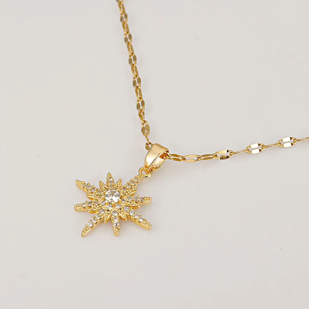 Ожерелье Laramoi Женская цепочка креативное ожерелье Золотая гептаграмма роскошная