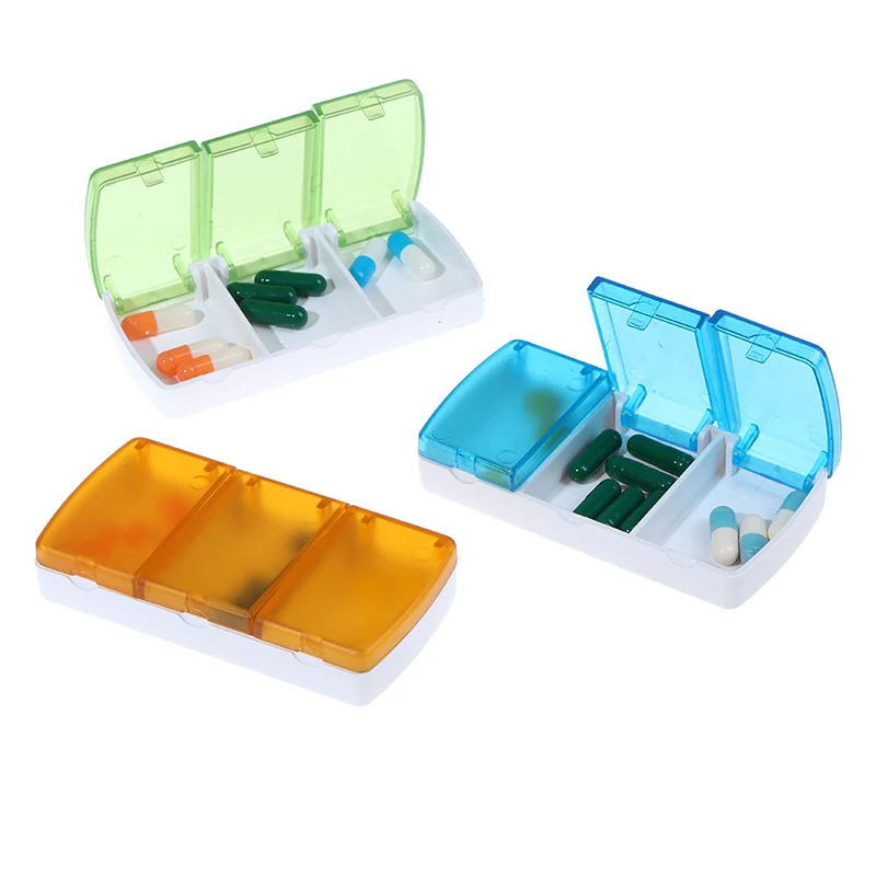 Caja organizadora de píldoras, contenedor portátil de viaje para medicamentos y tabletas, 3