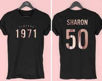 50th birthday t shirt for women 1971 t shirt 50th birthday gift for women vintage 1971 top for her women fashion tops cotton