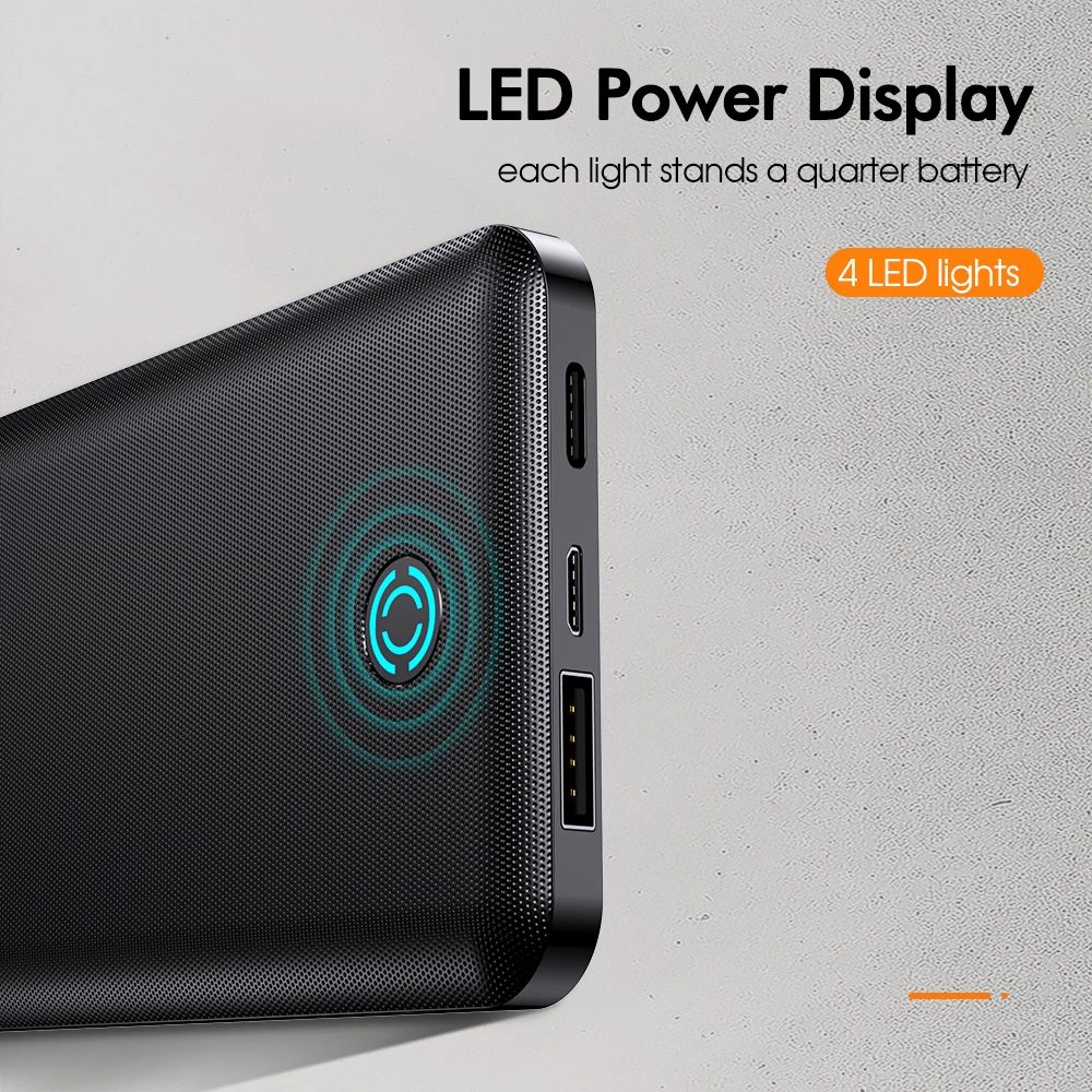 YKZ 10000 мАч Внешний аккумулятор портативный USB Type C Мини быстрая зарядка мобильный