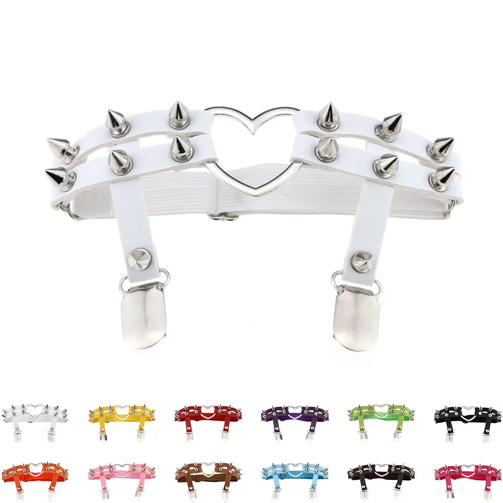 Подвязки женские до бедра эластичная цепь с заклепками в форме сердца для