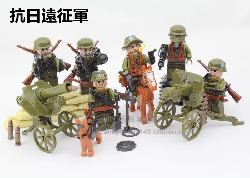 6 шт. Enlighten World War 2 анти японский длинный марш военный Ww2 фигурки модель