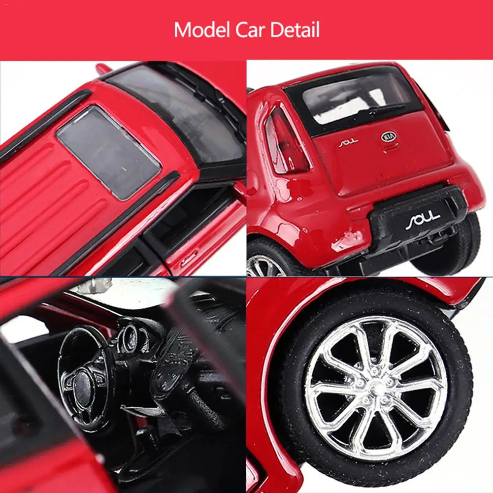 

1:36 Alloy Pull Back Model Car,Kia Soul SUV Music&Flash Diecast Toy Vehicle Alloy Car Light Pull Back Car Model Toys