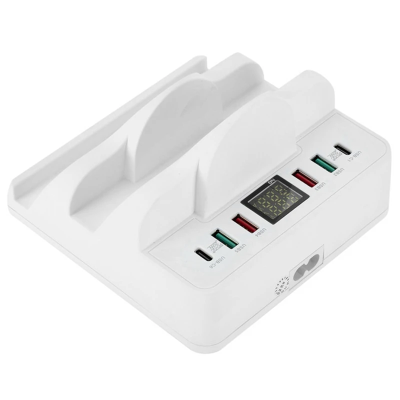 

80W Multi USB Quick Charge Fast Wireless Charger for iPhone Samsung Xiaomi LCD Display Quick Charge Station