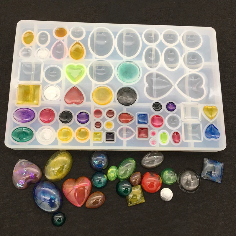 

1 Set Pendant Resin Epoxy Mold Heart Oval Cabochon Silicone Molds for Jewelry Making Decoration Craft DIY Necklace Accessories