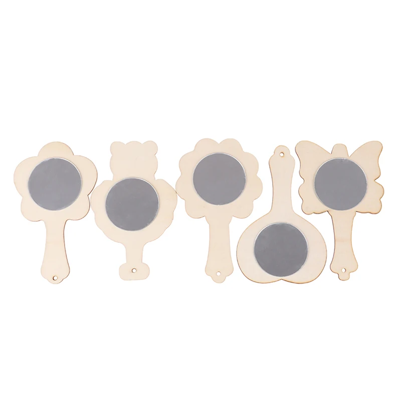 Горячая Распродажа 2 шт. креативные DIY формы из белого дерева зеркальная живопись