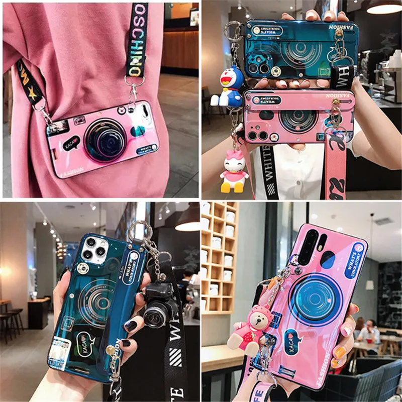 Чехол для телефона в стиле ретро с ремешком на запястье|Бамперы| |