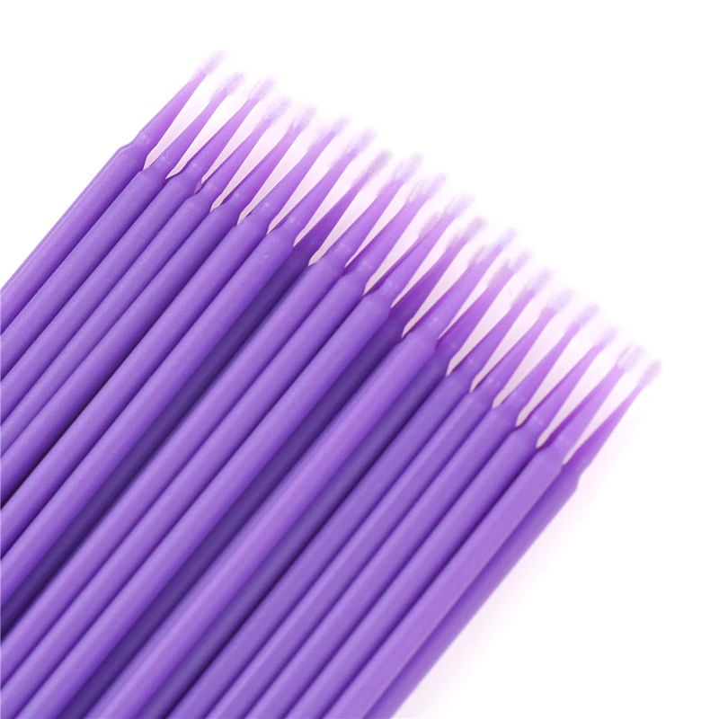 

100pcs/box Lint Free Micro Brushes Disposable Eyelash Extension Individual Lashes Removing Swab Makeup Tool