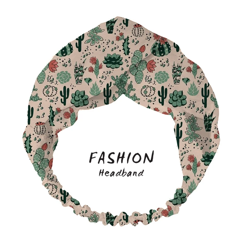 

Succulent pattern Women Bandanas Headbands Turban HairBands Head Wrap Hair Headband for Women Elastic Hair Bands hair accesories
