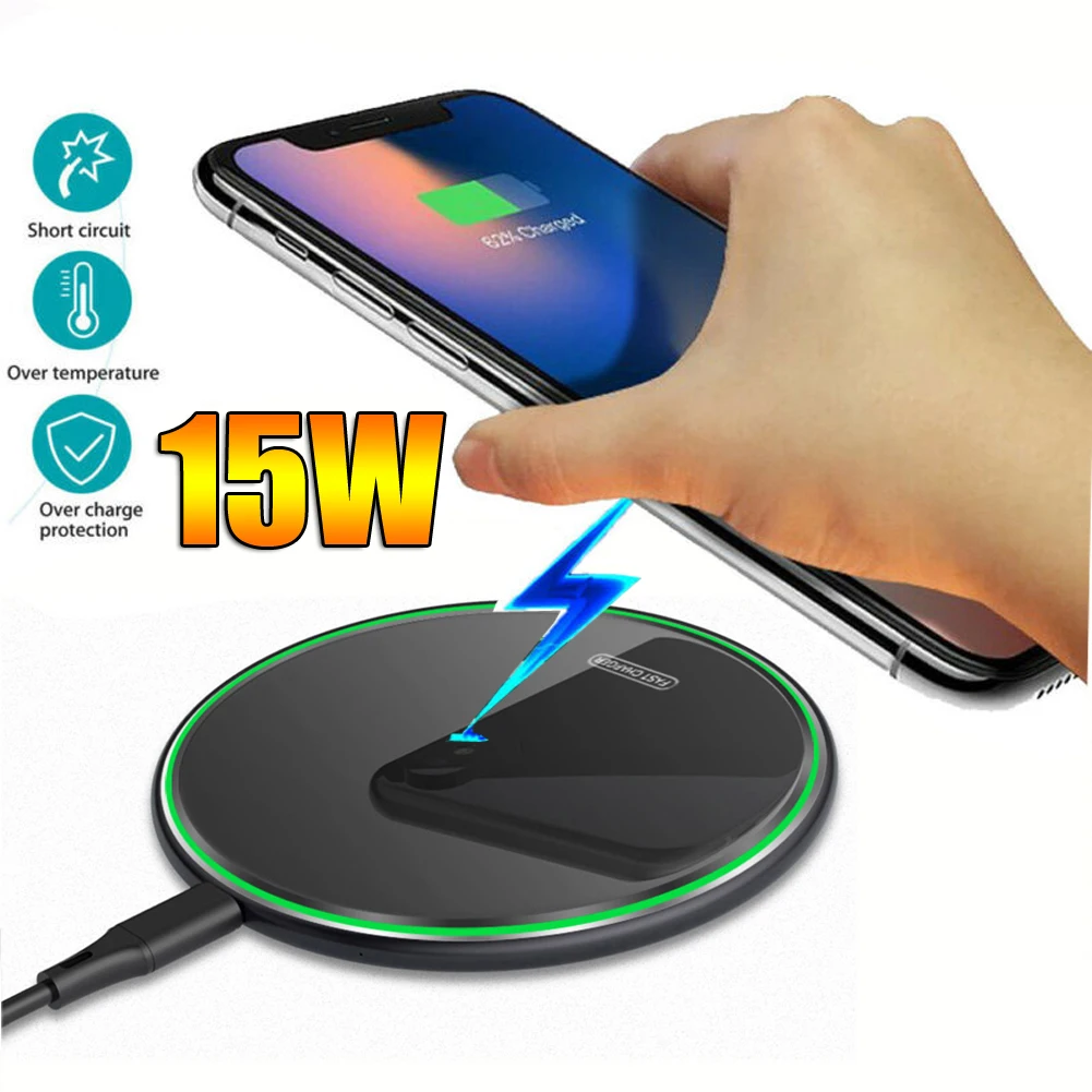 15 Вт Быстрое беспроводное зарядное устройство Qi для huawei P30 Pro samsung Note 10 Plus S10 S9 S8 8