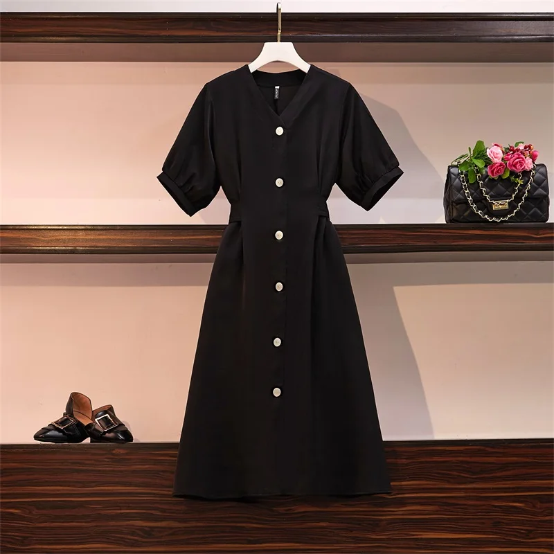 Женское платье с высокой талией и v-образным вырезом короткими рукавами завязкой