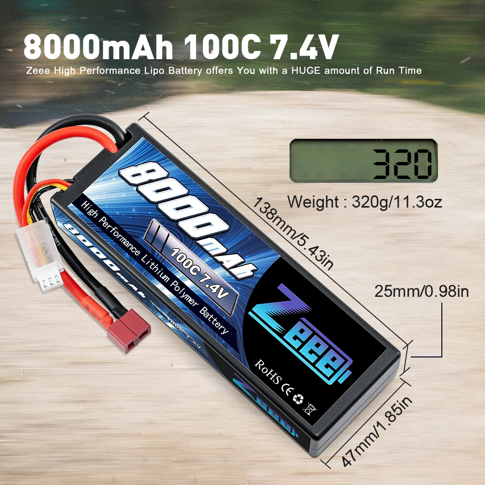 аккумулятор zeee 2s lipo 74 в 8000 с мач free global shipping