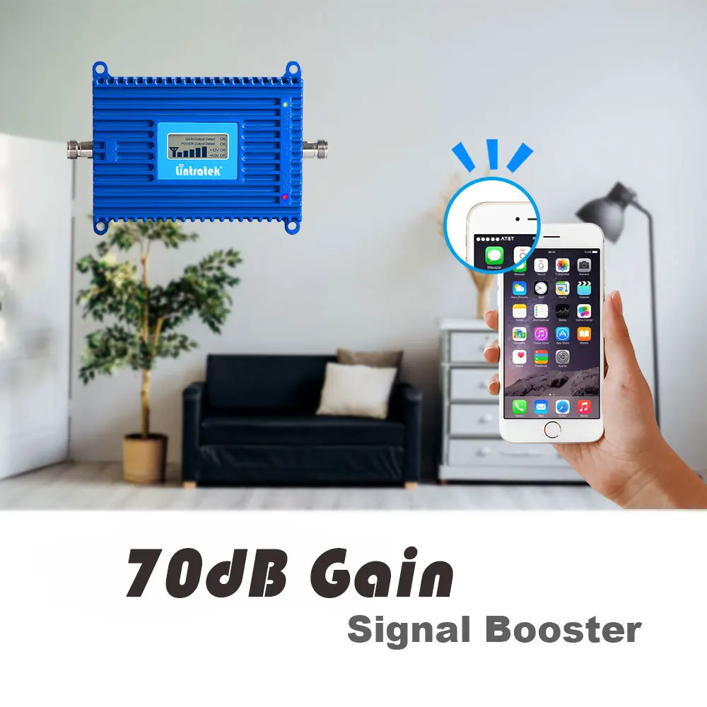 Усилитель сотового сигнала Lintratek 70 дБ 1800 МГц GSM 4G LTE DCS B3 с антенной S6|Усилители