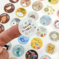 thank you label round seal aesthetic sticker friend envelope gift food holiday school office stationery