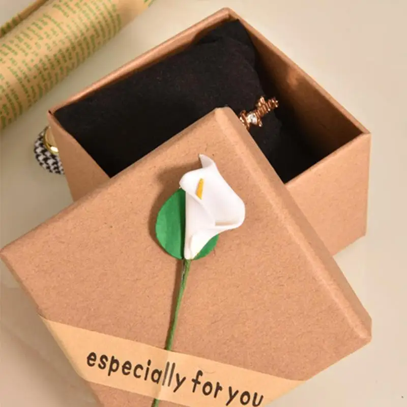 1 шт. квадратная коробка для хранения ювелирных изделий свадебная картонная