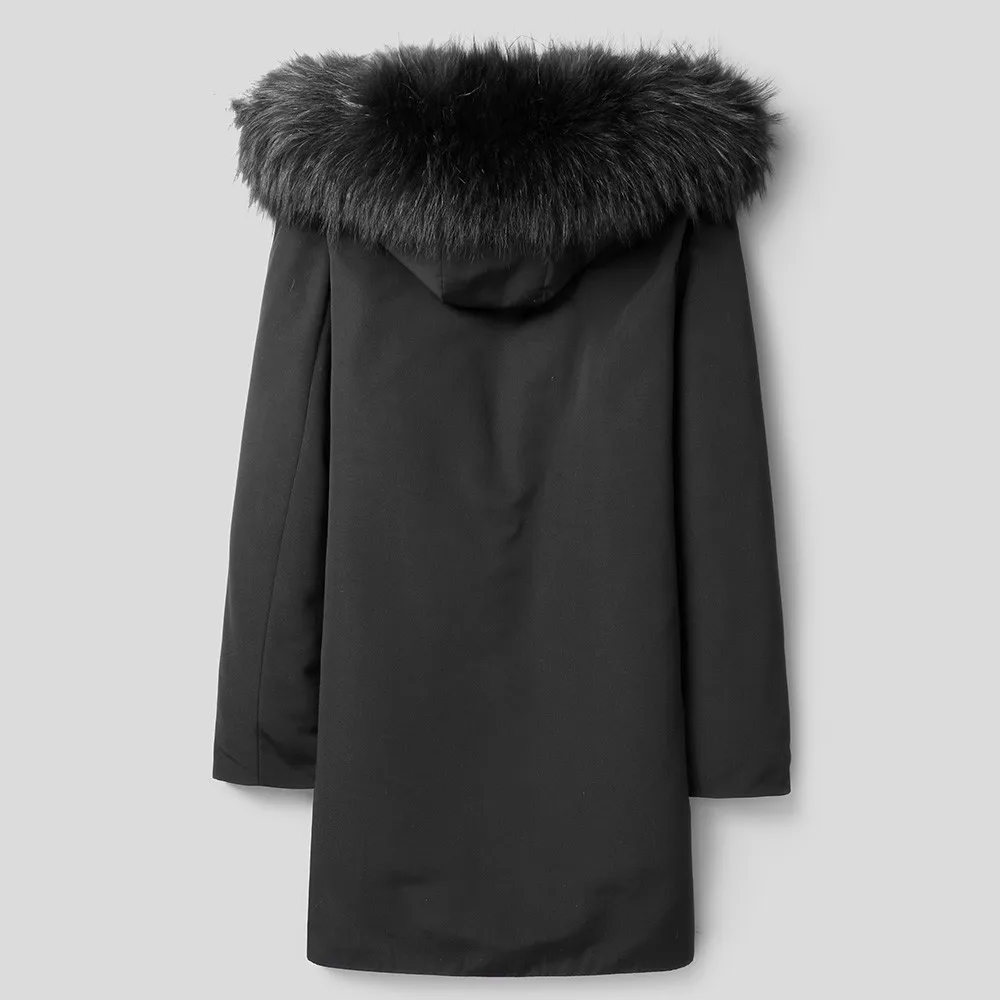 Мужское пальто с натуральным мехом зимняя куртка из натуральной шерсти парка