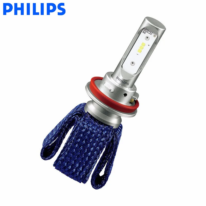 Philips светодиодный Ultinon H11, незаменимый светодиодный автомобильный светильник, 6000 K, яркий белый светильник, настоящий автомобильный головной светильник, лампы 11362UE X2, пара