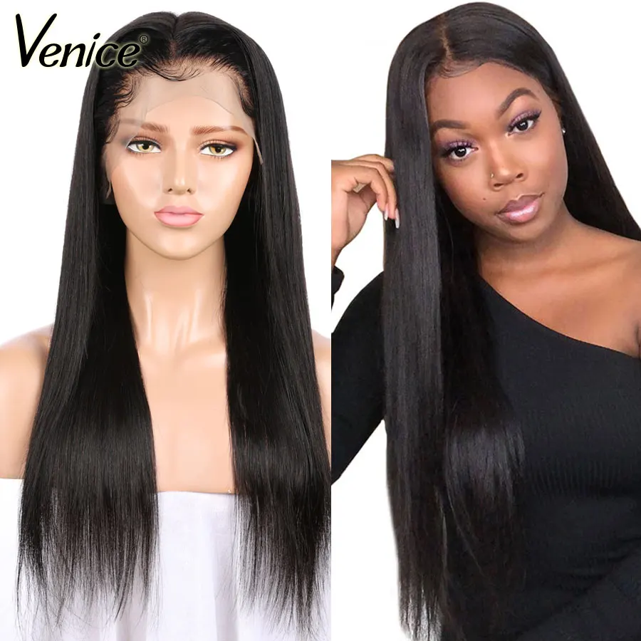 Венецианские волосы 13х6 кружевные передние человеческие парики предварительно