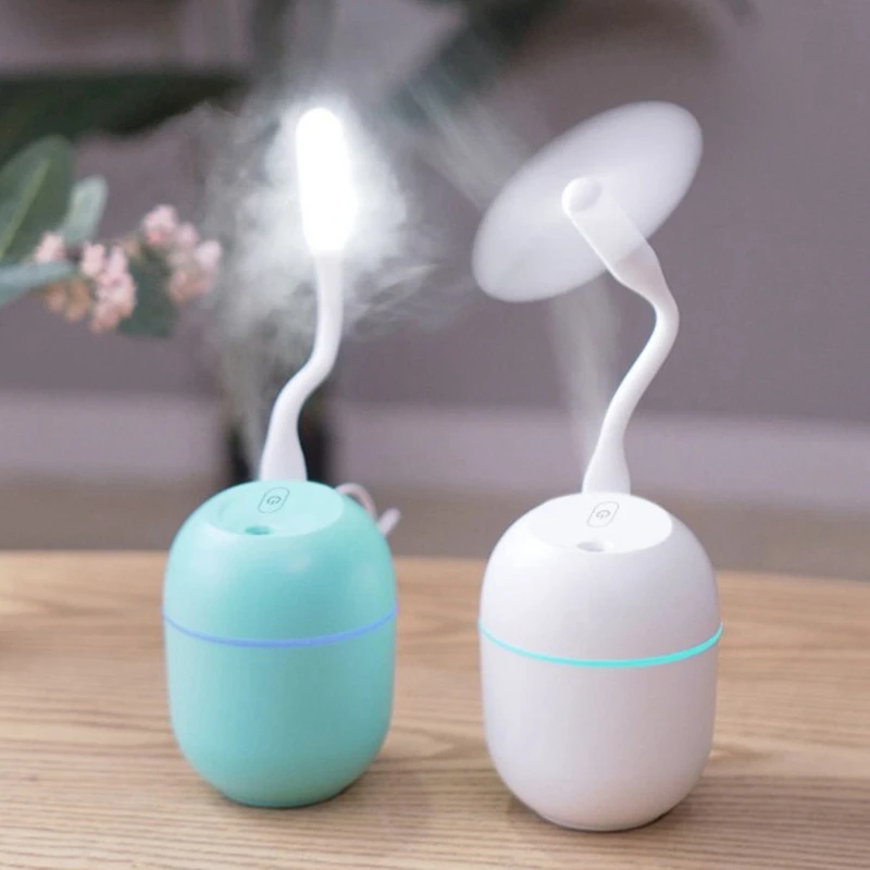 

EAS-Air Humidifier USB Small 220Ml Mini Portable Cool Mist Diffuser for Bedroom Office Desk Car Travel Aroma Atomizer