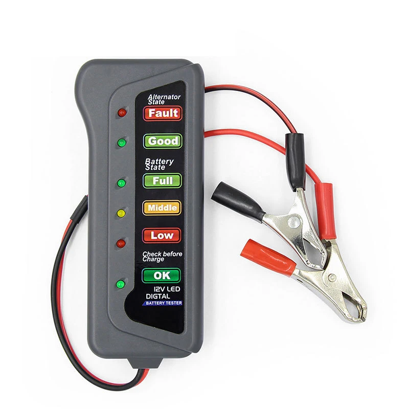 

Mini 12V Car Battery Tester Digital Alternator Tester 6 LED Lights Display Car Diagnostic Tool Auto Battery Tester For Car