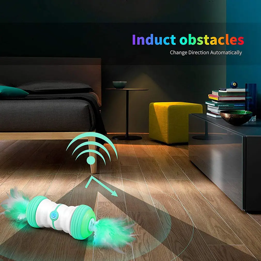 

Plastic Auto-rotating Funny Cat Artifact Durable Practical And Convenient Lightweight Pet Electric Cat Toy