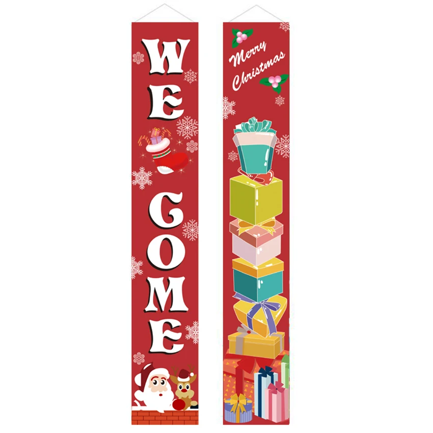 Рождественские занавески для дома двери Висячие окна праздничные украшения флаг