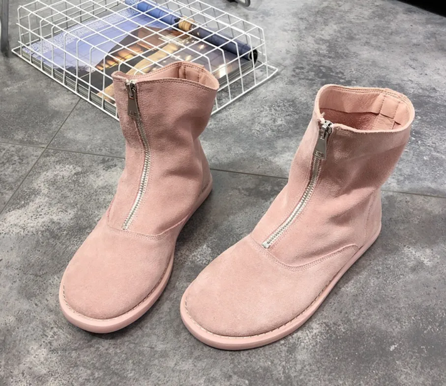 Maggie's Walker/женские модные зимние сапоги до середины икры из натуральной кожи женские сапоги ярких цветов на молнии спереди Размеры 35-39