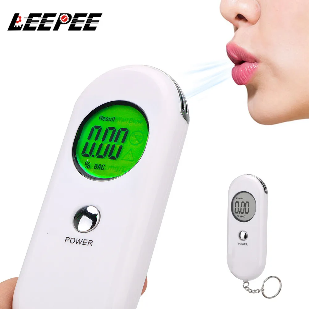 

Backlight LCD Screen Breathalyzer Analyzer Detector Test Alcohol Breath Tester Breathalyser Device With Car Keychain