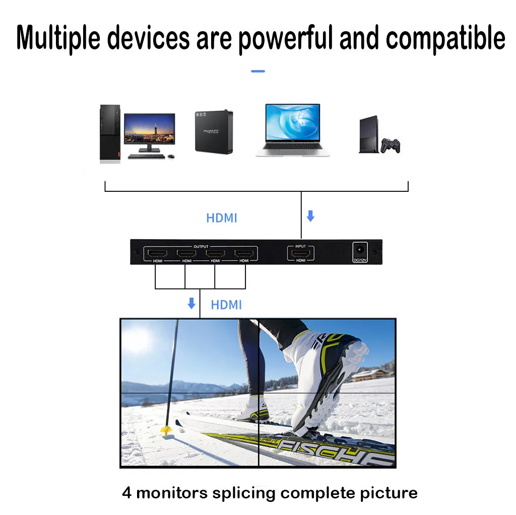 Сетевой видеопроцессор CARPRIE 2x2 4K HDMI сетевой адаптер питания PoE HDTV 1080p с