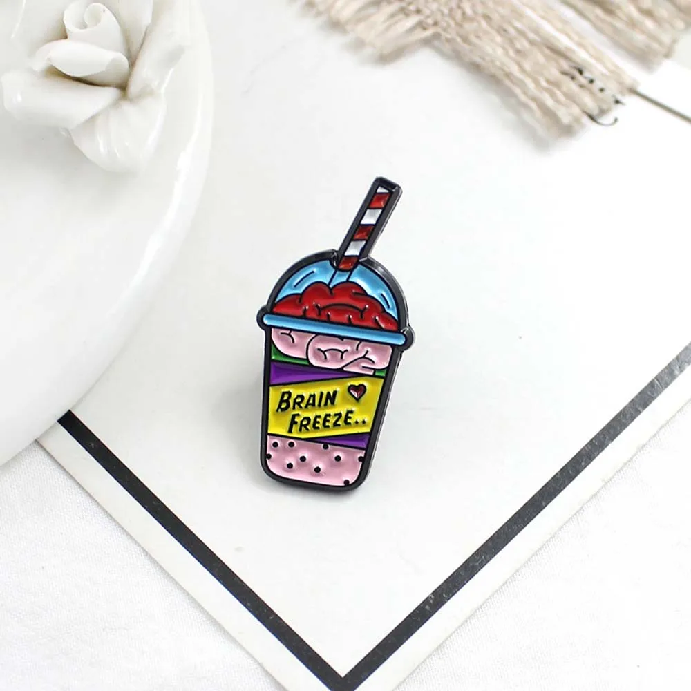Женская эмалированная брошь в виде чашки мороженого | Украшения и аксессуары