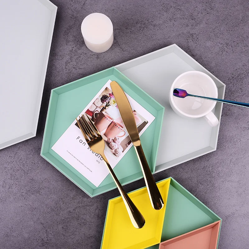 4 Geometric Tea tray color fruit plate desktop combination storage removable Storage jewelry | Дом и сад