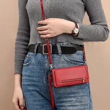 Crossbody Card Holder Flip Case for iPhone 13 7 8 plus SE2020 X XR XS 12 11 PRO MAX Neck Shoulder Strap Zipper Wallet Cover