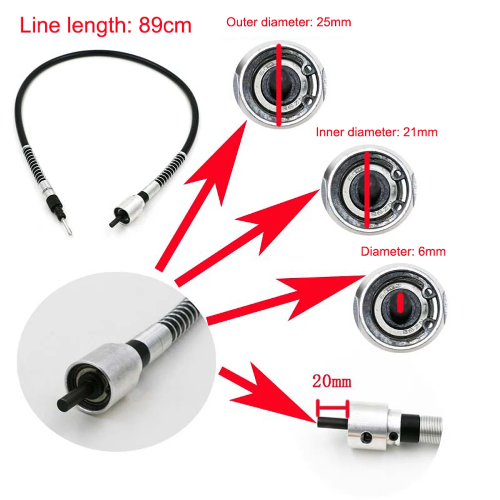 6 мм хвостовик Металлический Стальной удлинитель мягкий гибкий вал