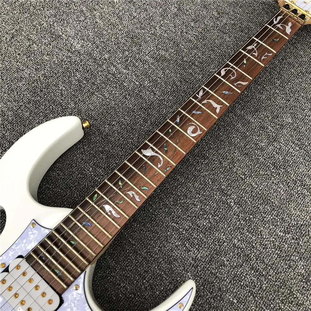 Белая 6 струн электрическая гитара Древо жизни вставки 21 до 24 Лады волнистый 2020 OEM