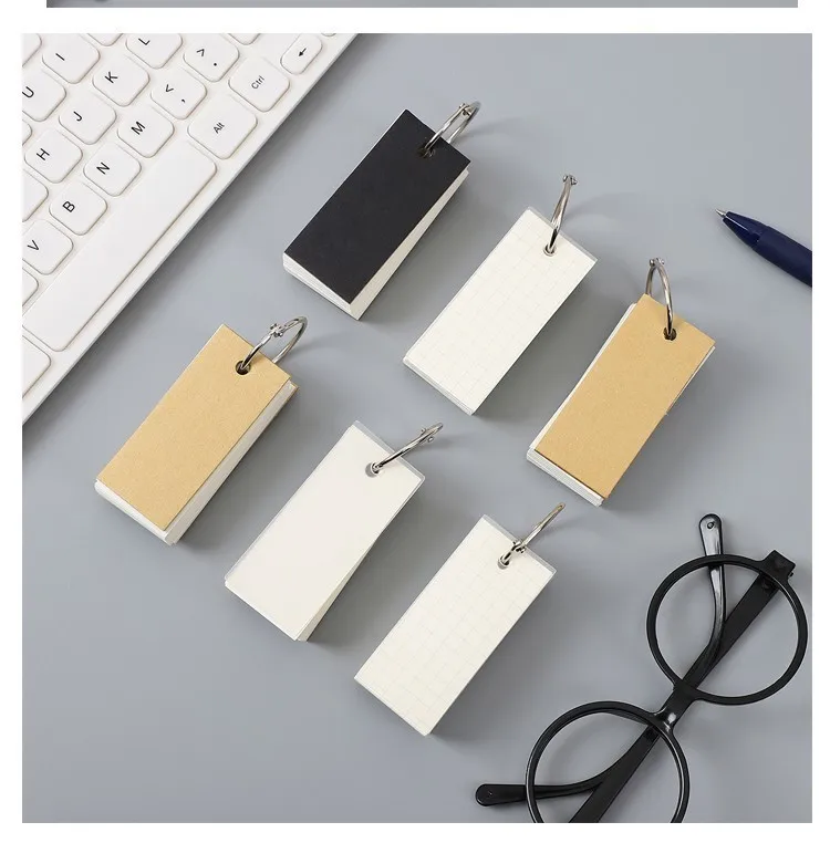 1PC Mini Loose-leaf Notebook Cute Ring Buckle Environmental word book Card Tearable Notepads kawaii memo pad No stickiness