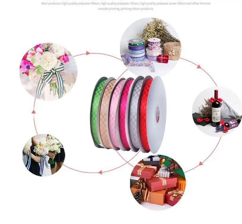 

9mm 10 M Colour double face satin Red Yellow White HQ Checkered ribbon ribbon for crafts easter wedding party decoration ribbons