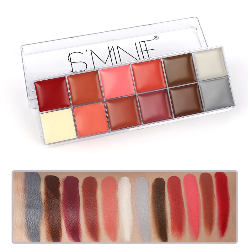 

12 Colors High Capacity Face Body Painting Tattoo Non Toxic Safe Oil Paint Halloween Party Fancy Dress Beauty Makeup Tool