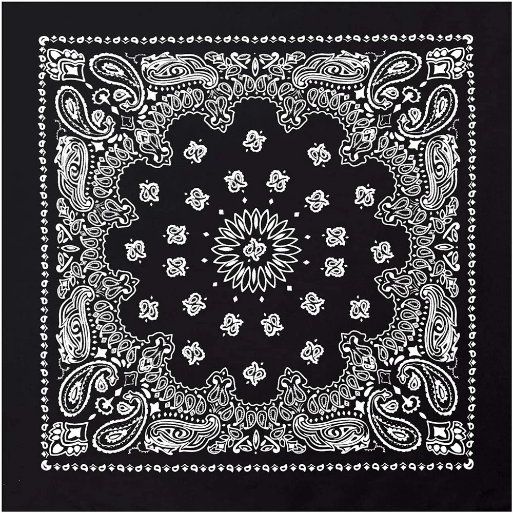 Бандана 22 дюйма 100% хлопок двусторонняя с принтом пейсли ковбойские