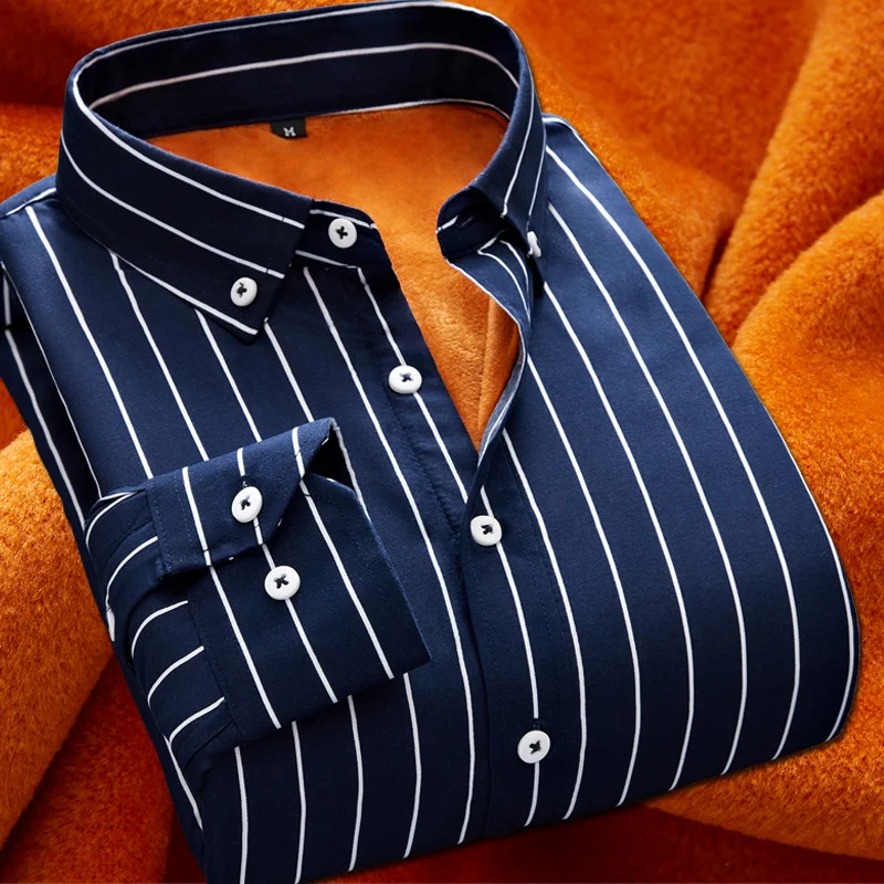 Большие размеры 5XL мужская деловая Повседневная теплая рубашка с длинным рукавом