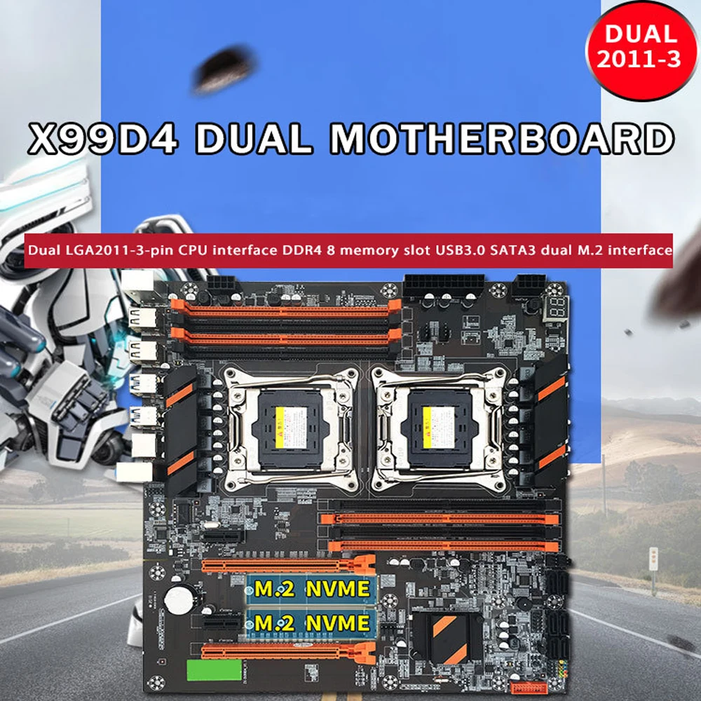 X99 CPU материнская плата Dual Xeon LGA 2011 V3 8 DIMM DDR4 2666/2400 МГц Ext ATX четырехканальная