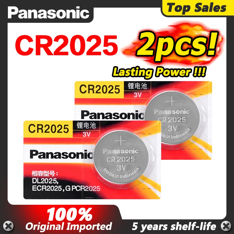 PANASONIC 2 шт. оригинальный cr2025 ECR2025 BR2025 DL2025 KCR2025 LM2025 3v батарея таблеточного типа